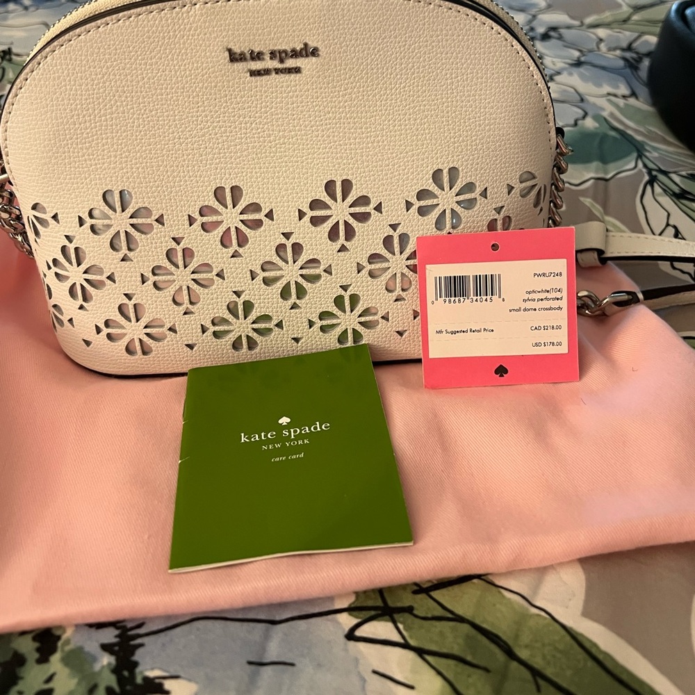 Kate Spade white leather crossbody bag.
